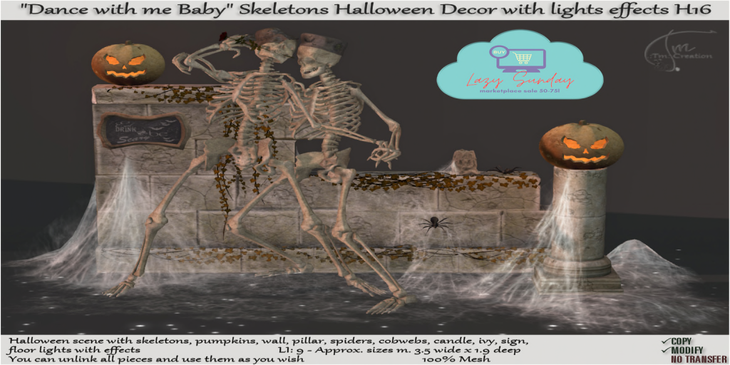 TM Creation – “Dance with me Baby” Skeletons Halloween Decor H16
