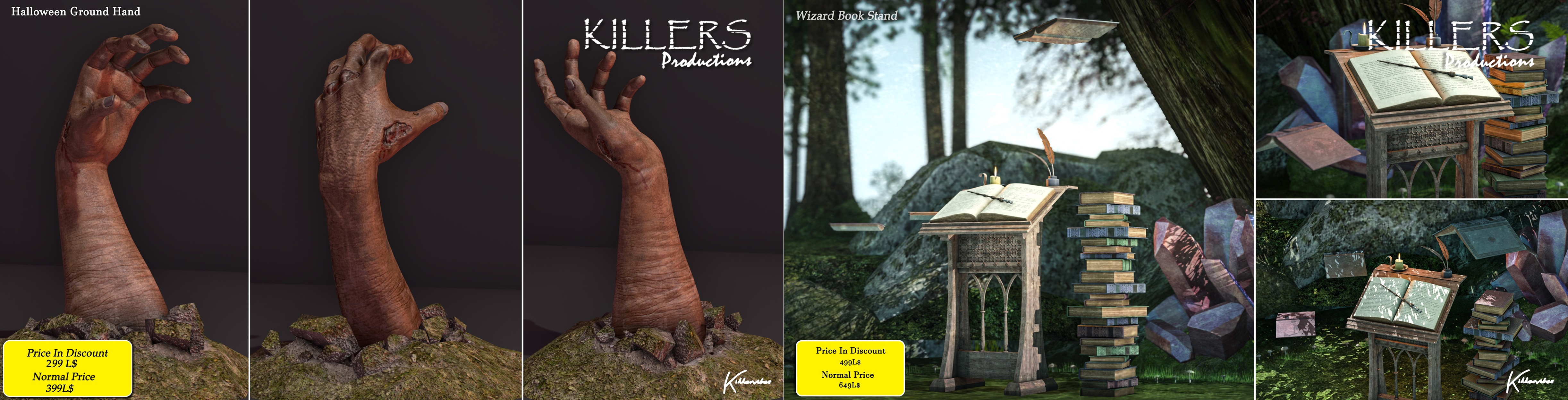 Killers Productions – Halloween Ground Hand & Wizard Book Stand