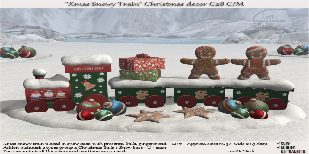 Tm Creation – “Xmas Snowy Train” Christmas decor