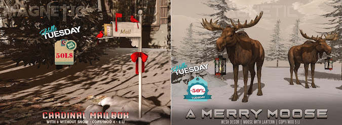 Magnetic – Cardinal Mailbox and A Merry Moose