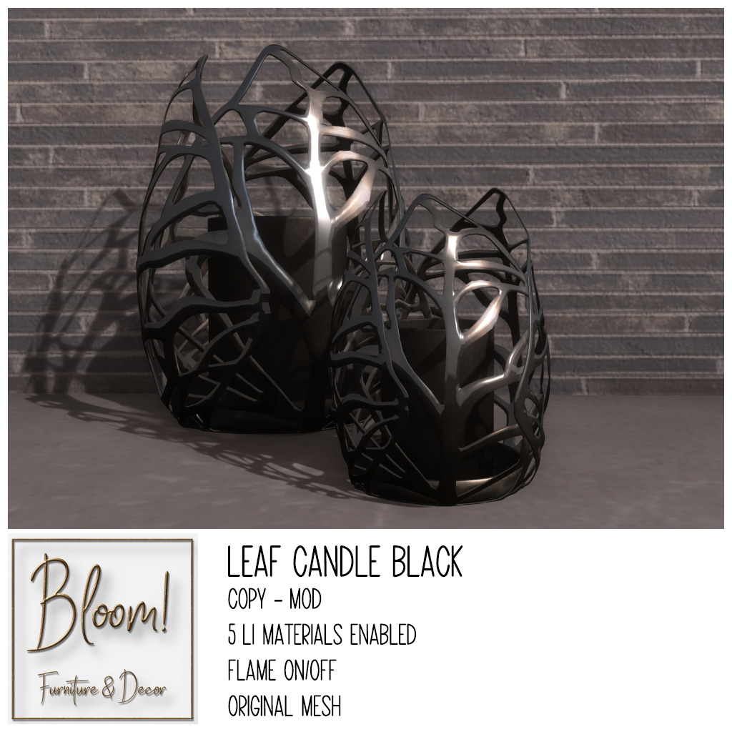 Bloom! – Leaf Candle Black