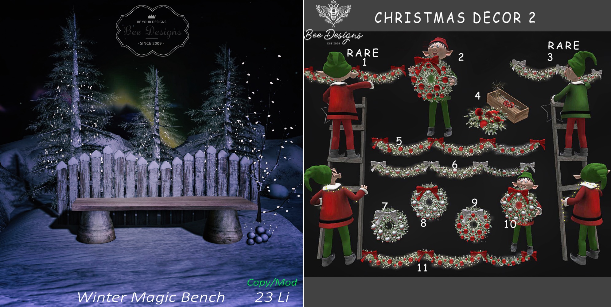 Bee Designs – Winter Magic Bench and Christmas Decor 2