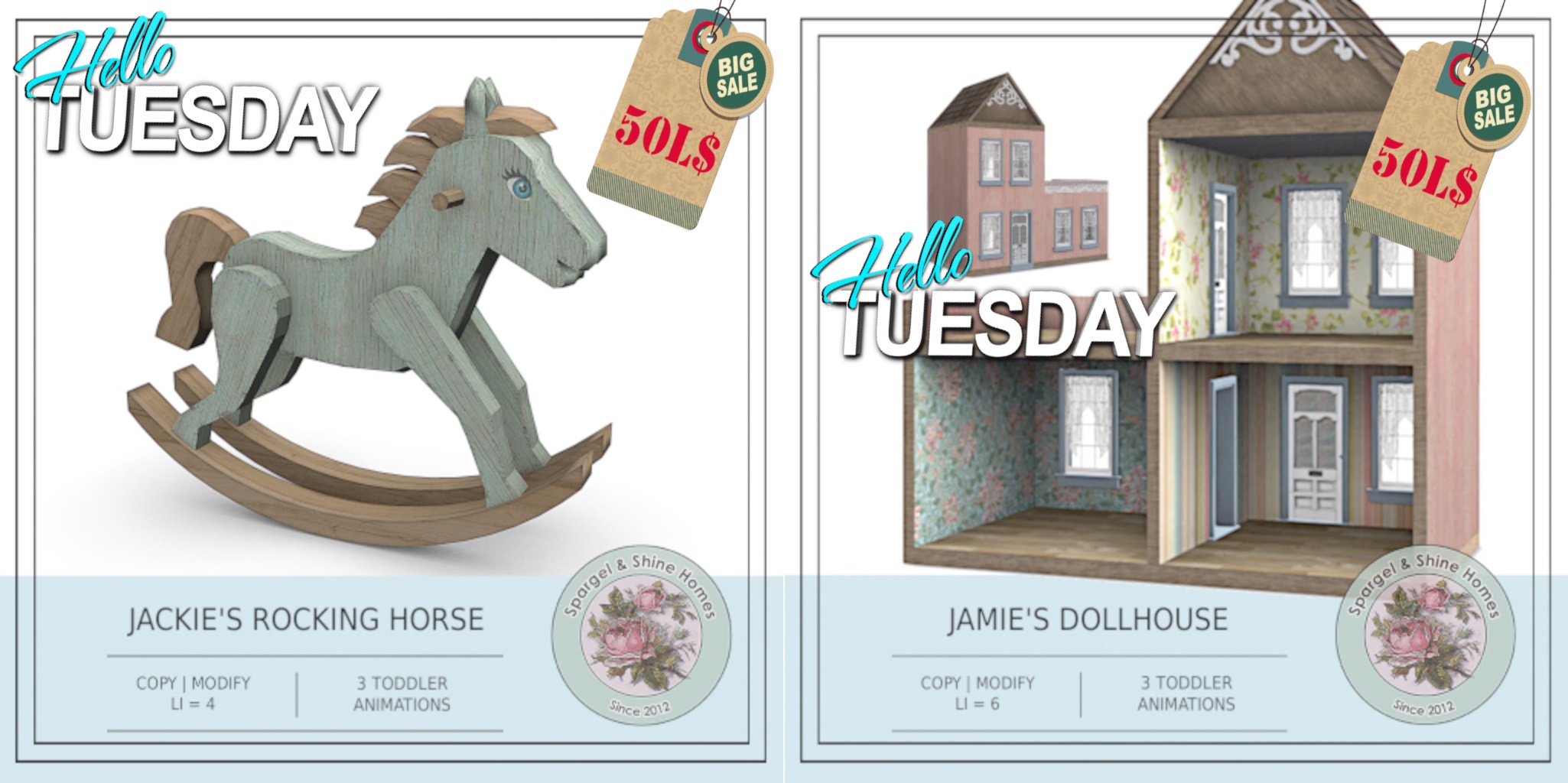 Spargel & Shine – Jackie’s Rocking Horse & Jamie’s Dollhouse