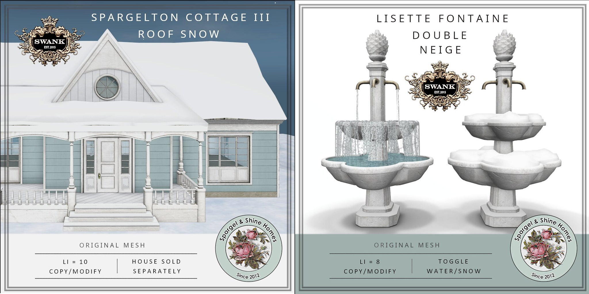 Spargel & Shine – Spargelton Cottage III Roof Snow & Lisette Fontaine Double Neige
