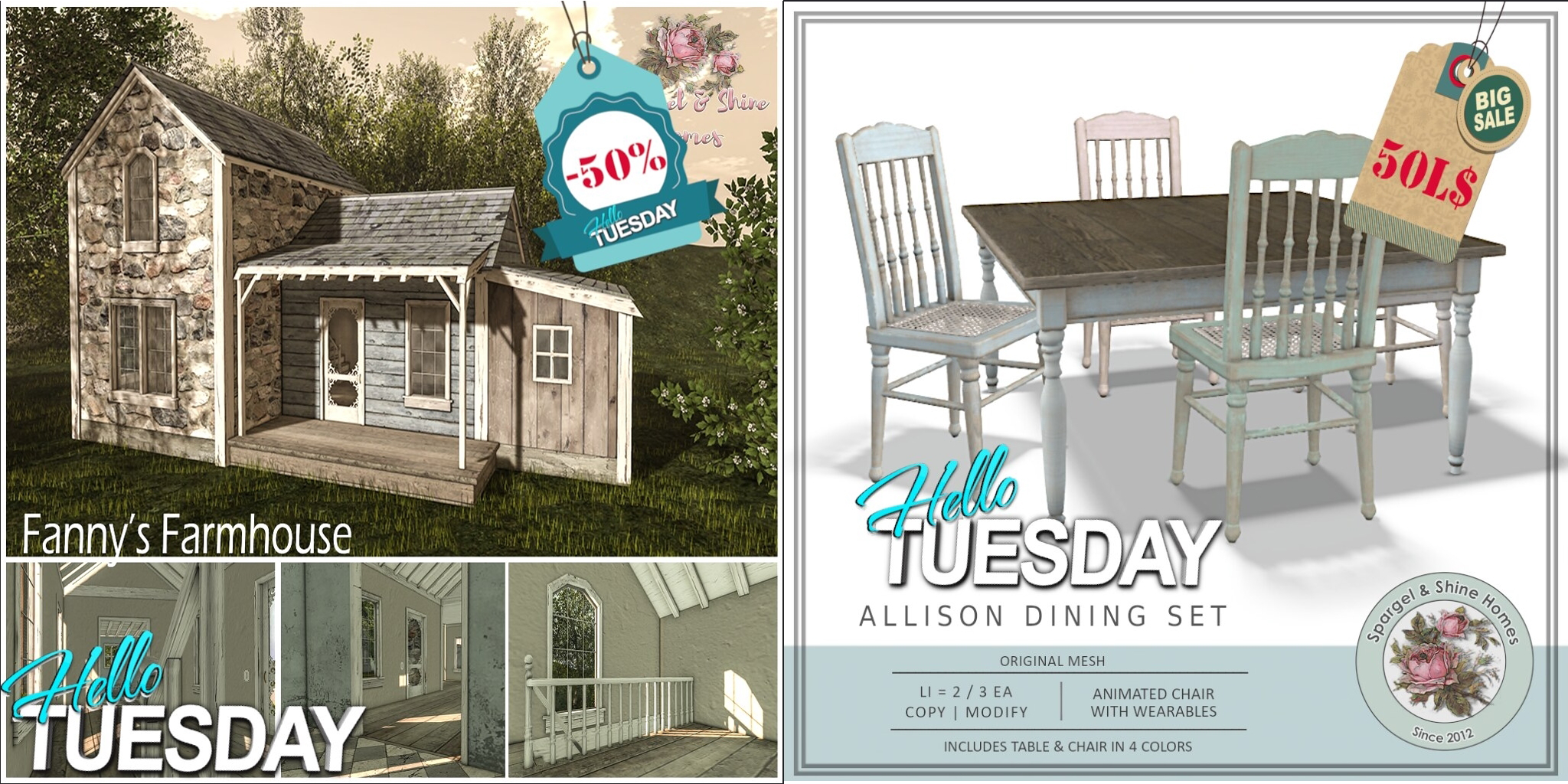 Spargel & Shine – Franny’s Farmhouse & Allison Dining Set