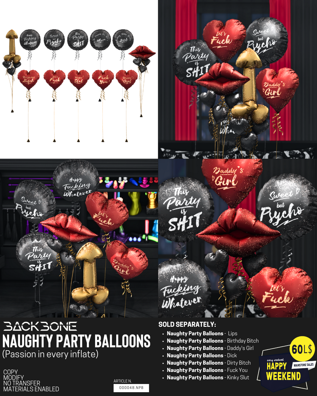 BackBone – Naughty Party Balloons