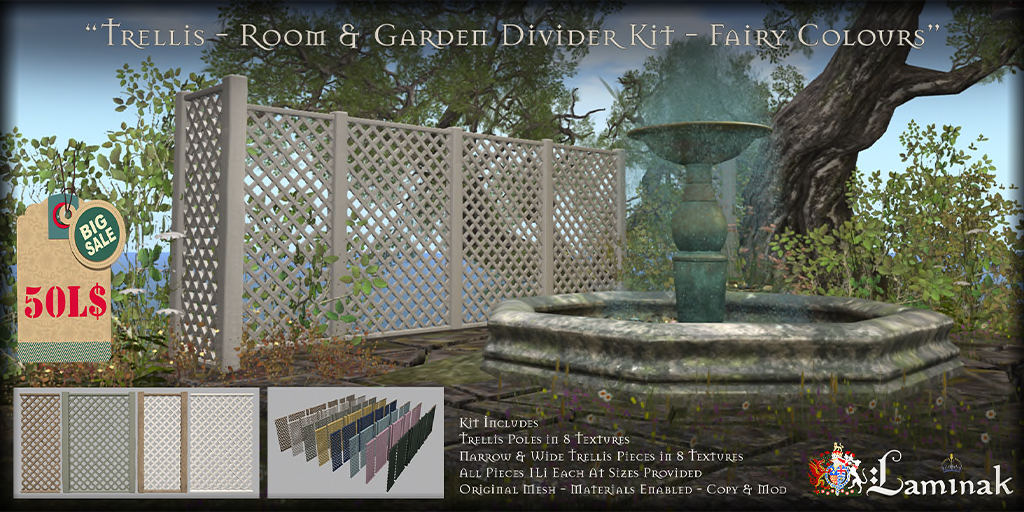 Laminak –  Trellis – Room & Garden Divider Kit – Fairy Colours