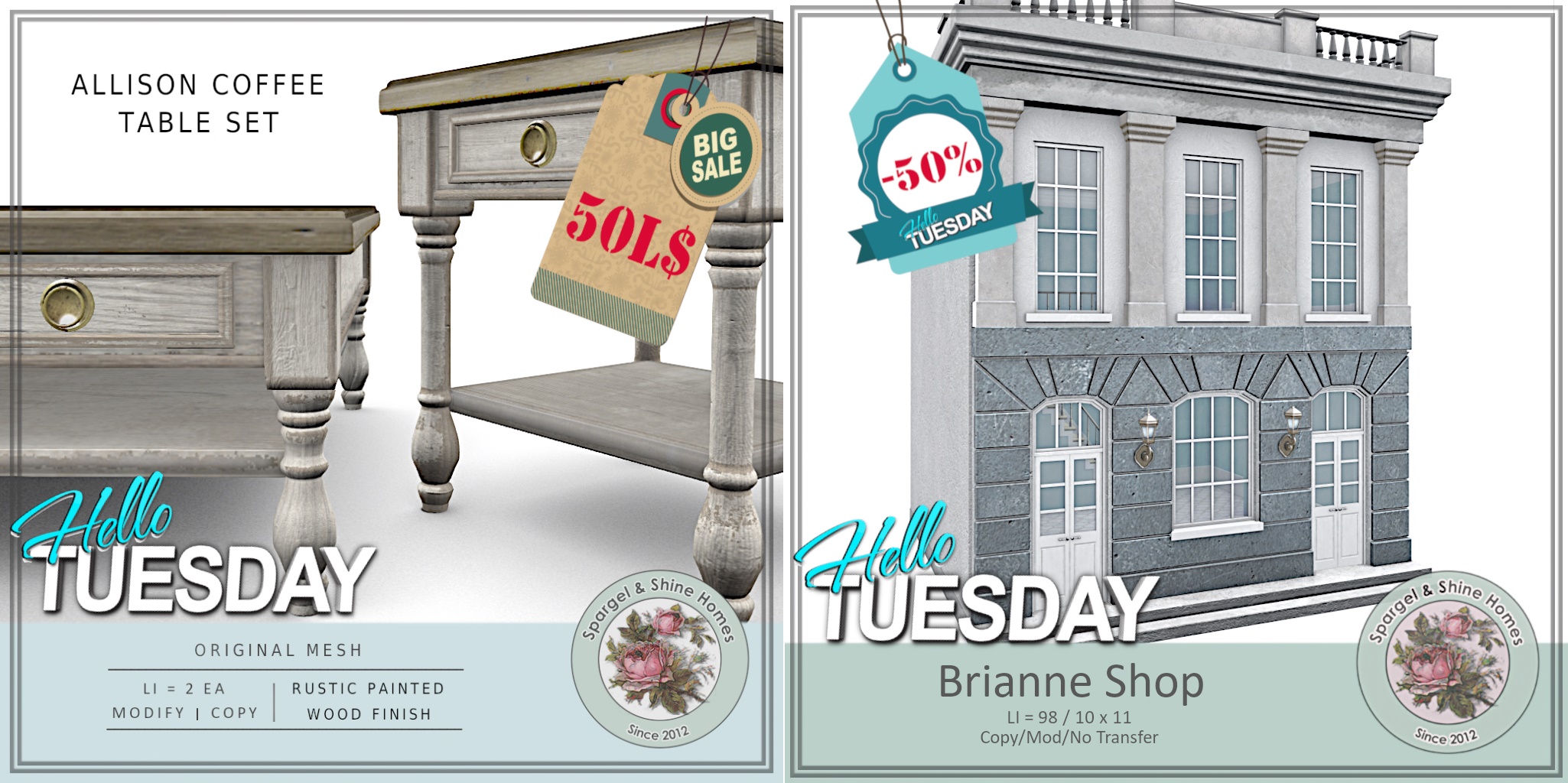 Spargel & Shine – Allison Coffee Table set & Brianne Shop