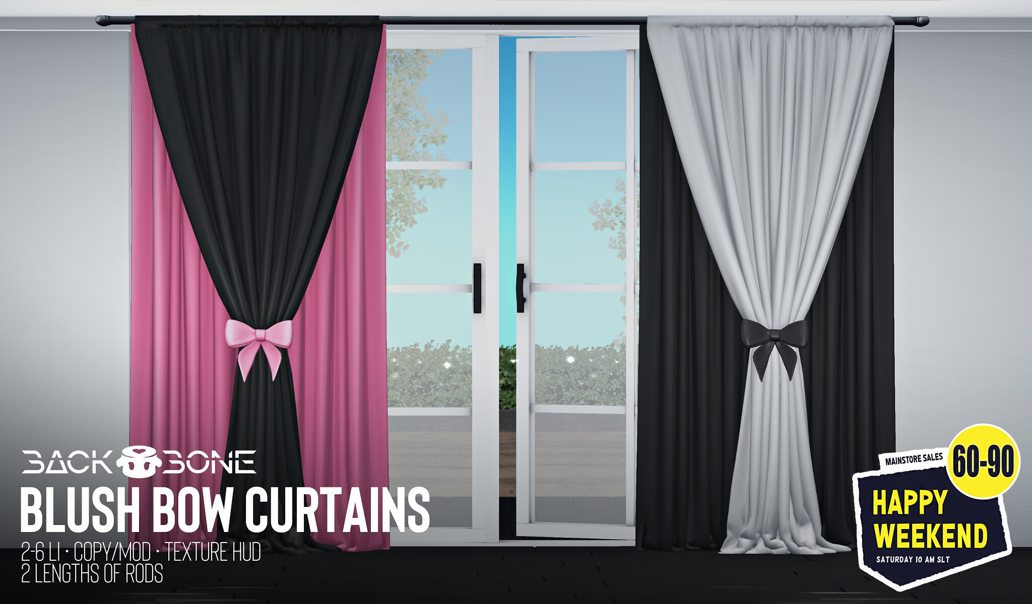 BackBone – Blush Bow Curtains