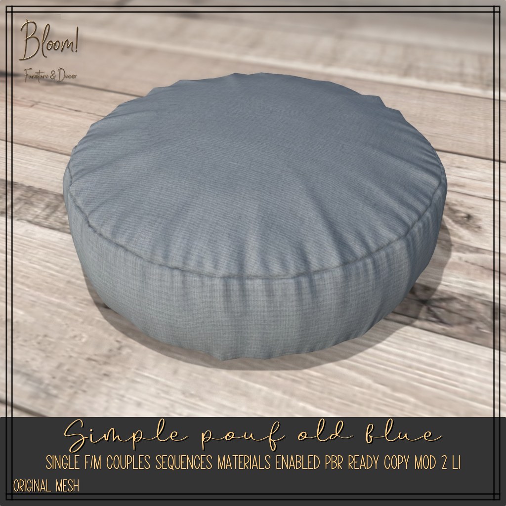 Bloom – Simple pouf Old Blue