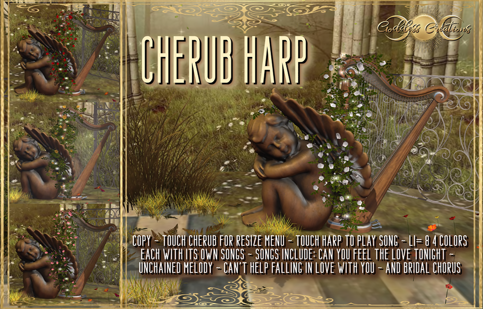 Goddess Creations – Cherub Harp & Various Items