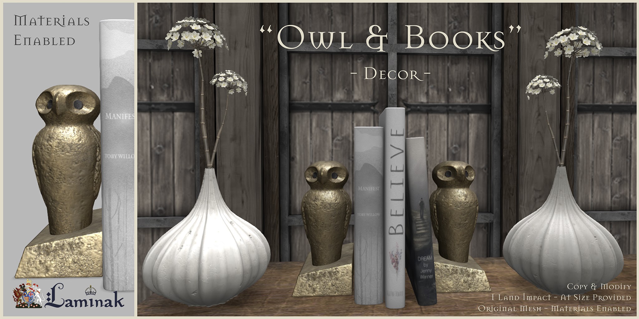 Laminak – Owl & Books Decor