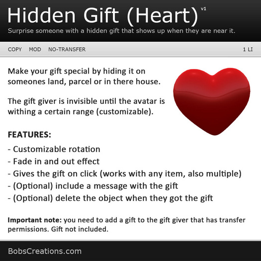 Bobs Creations – Hidden Gift (Heart)