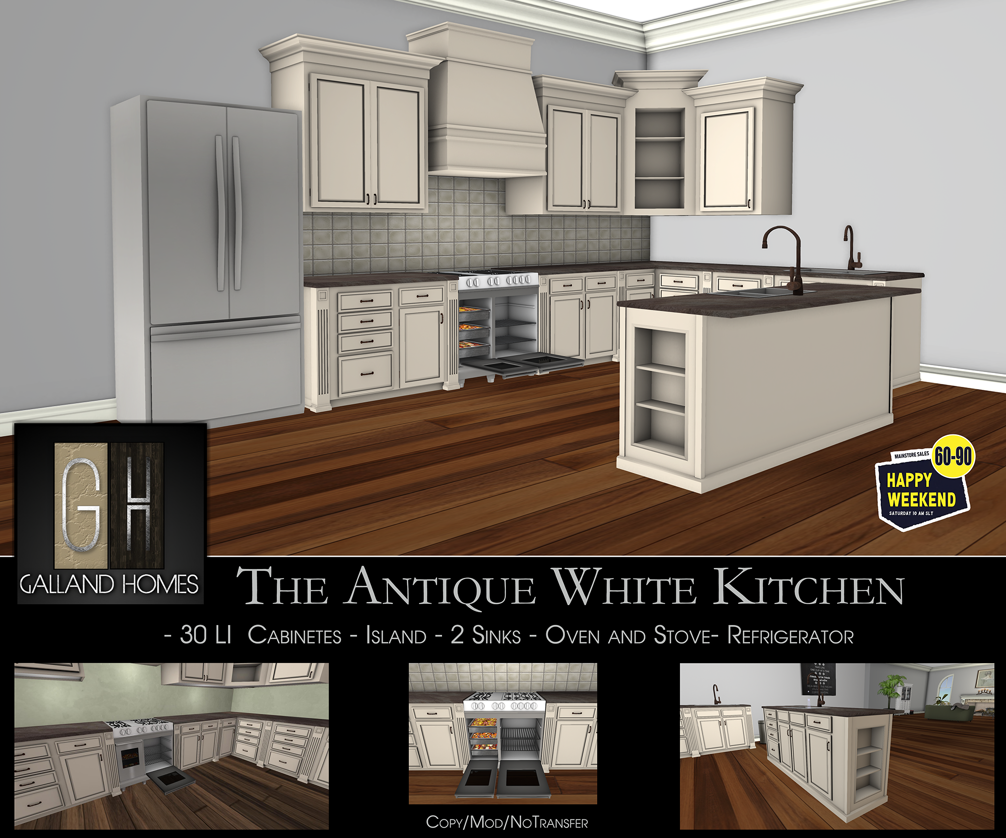 Galland Homes – The Antique White Kitchen