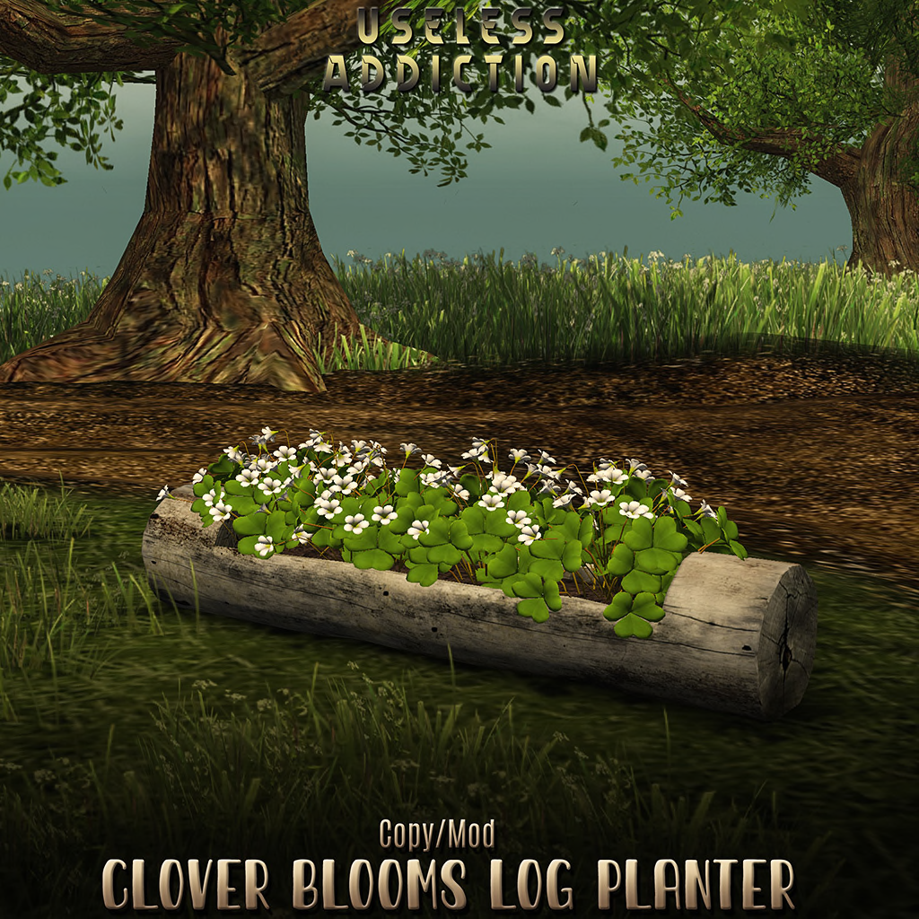 Useless Addiction – Clover Blooms Log Planter