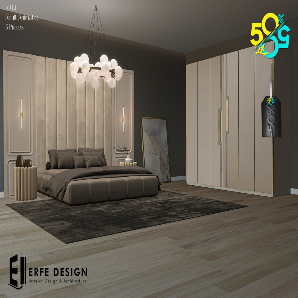Erfe Design – Industrial Bookcase & Erfe Design Bedroom Set