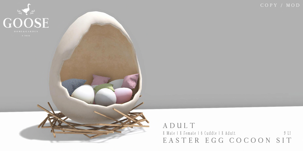 Goose – Easter Egg Cocoon Sit