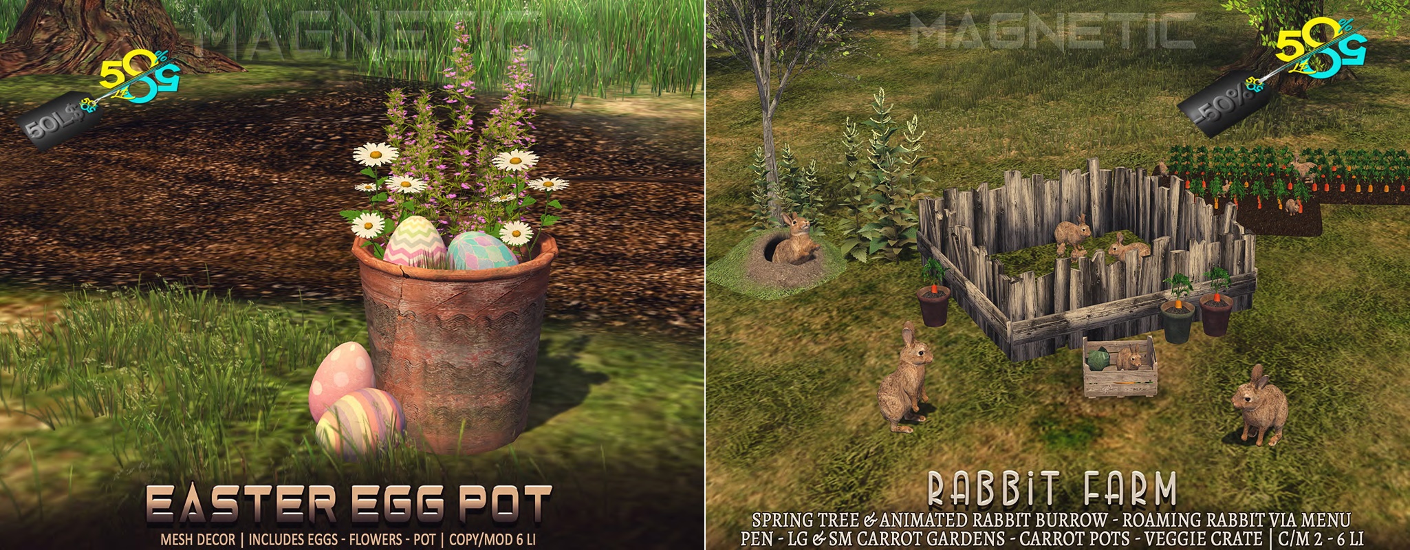 Magnetic – Easter Egg Pot & Rabbit Farm