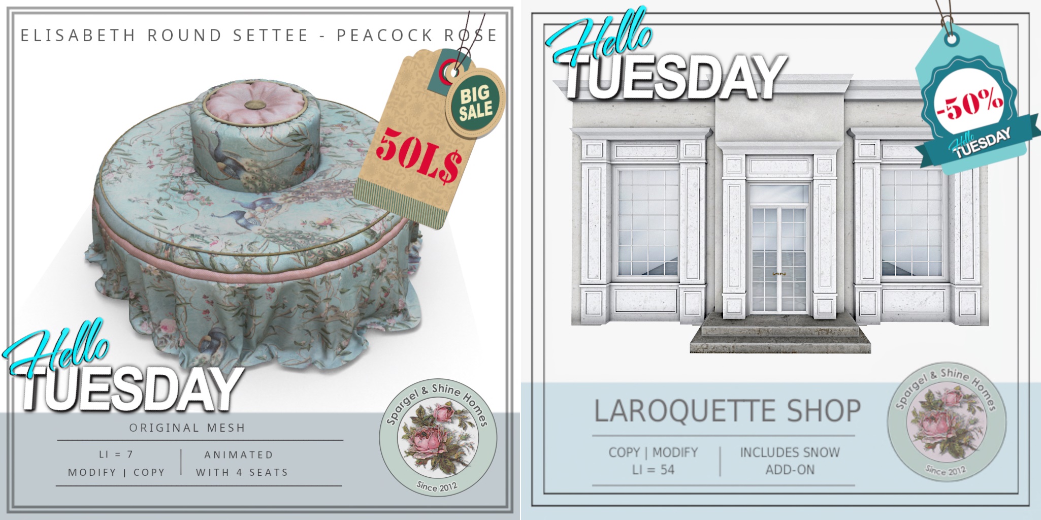 Spargel & Shine – Elisabeth Round Settee & Laroquette Shop