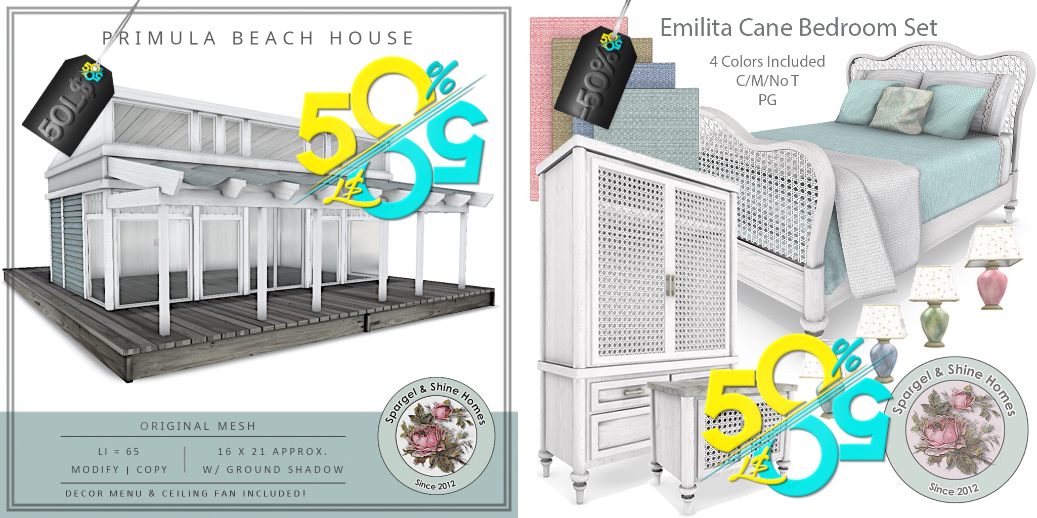 Spargel & Shine – Primula Beach House & Emilita Cane Bedroom Set