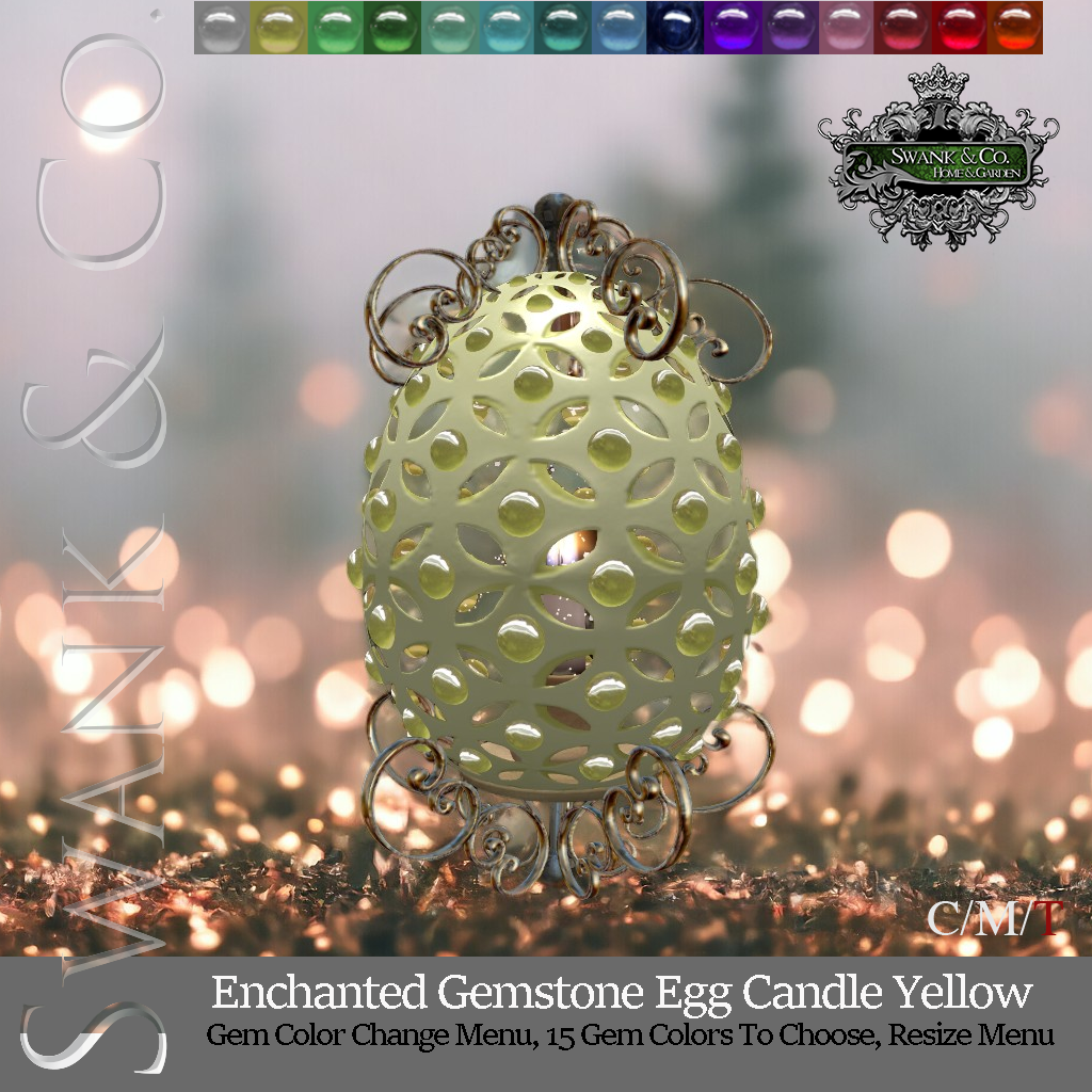 SWANK Event – Enchanted Gemstone Egg Candle: Yellow