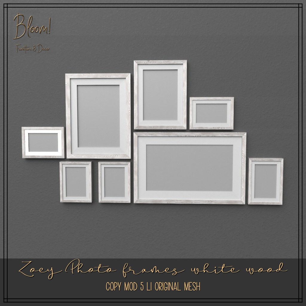 Bloom! Originals – Zoey Photo Frames White Wood