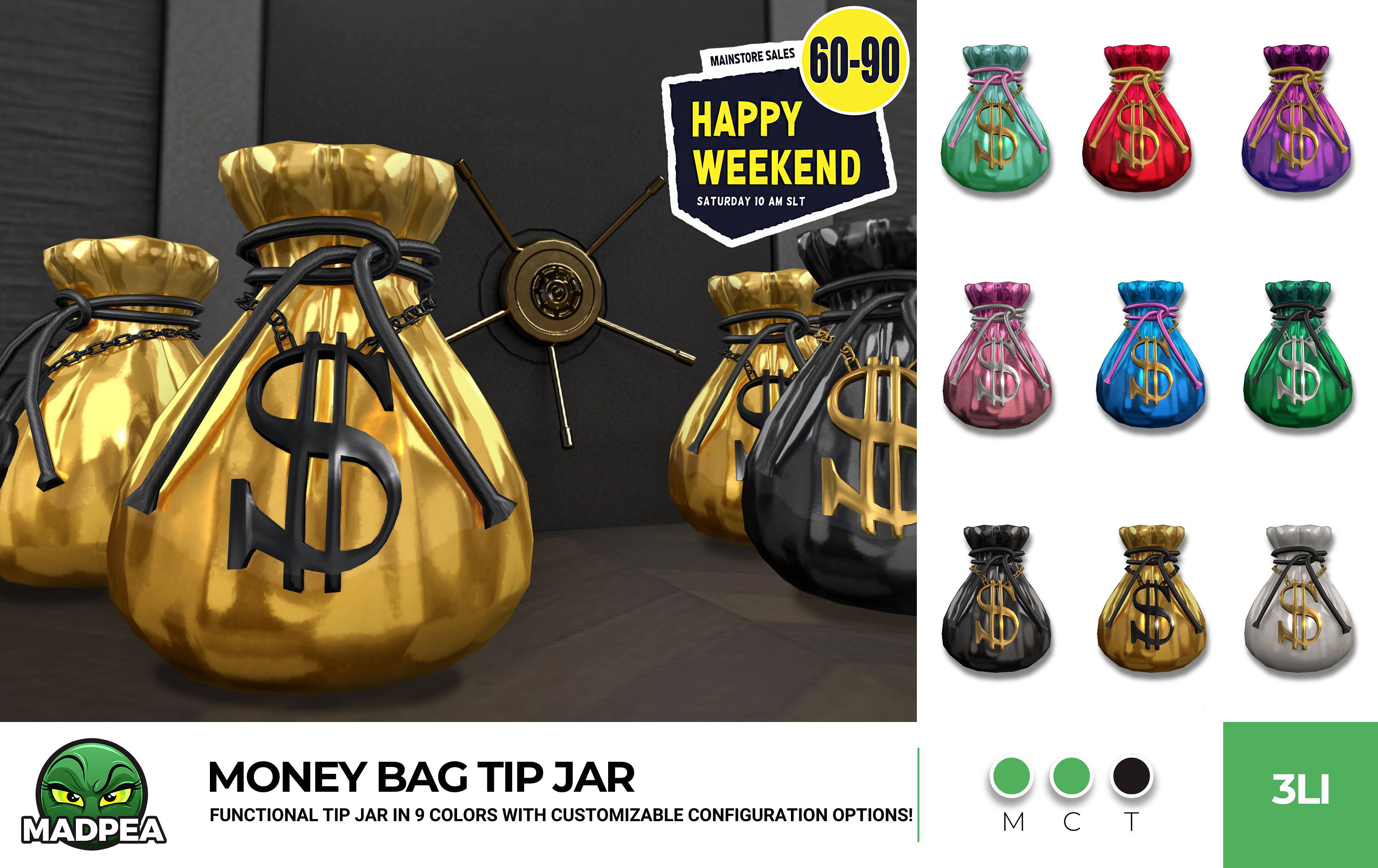 MadPea – Money Bag Tip Jar