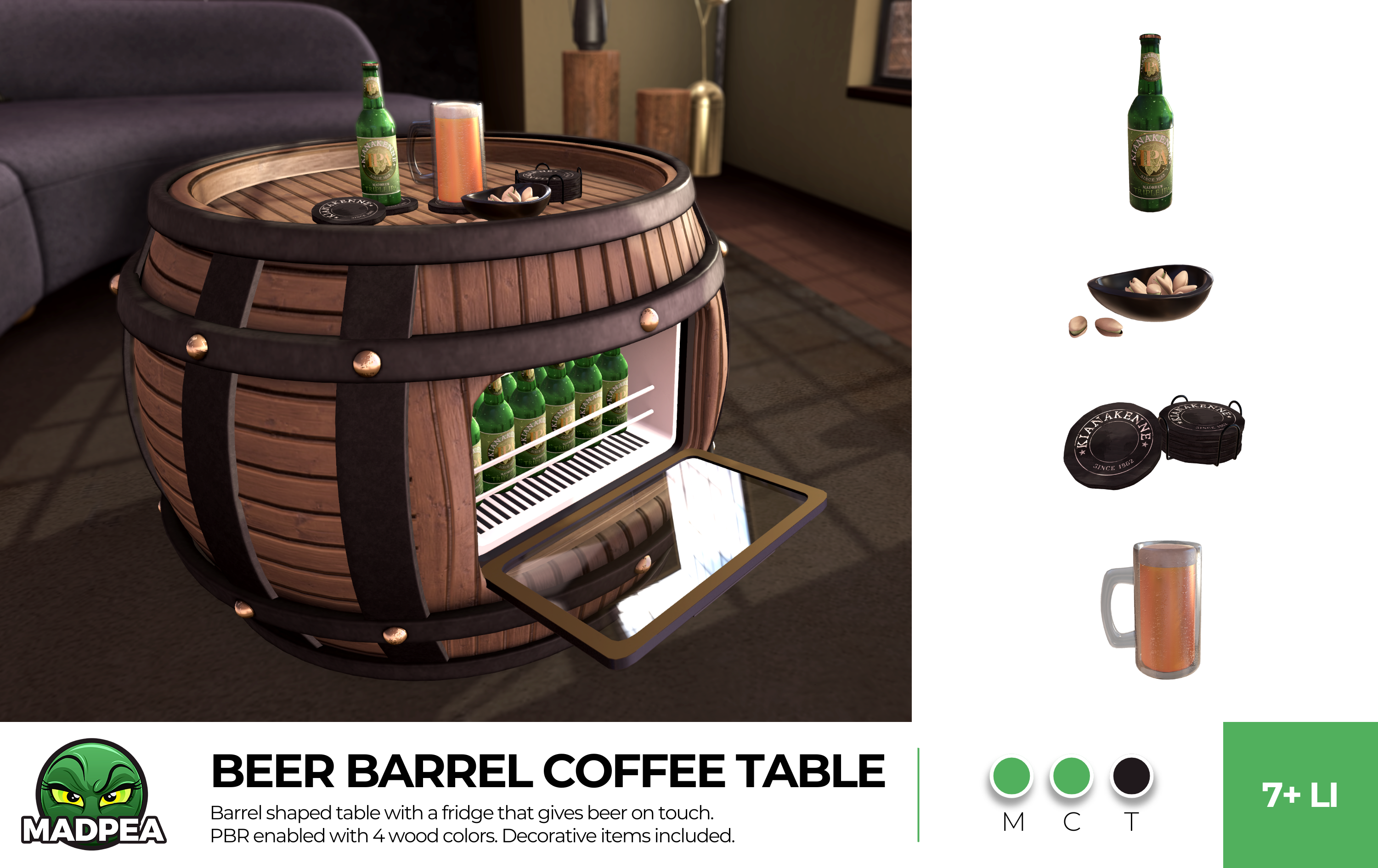 MadPea – Beer Barrel Coffee Table