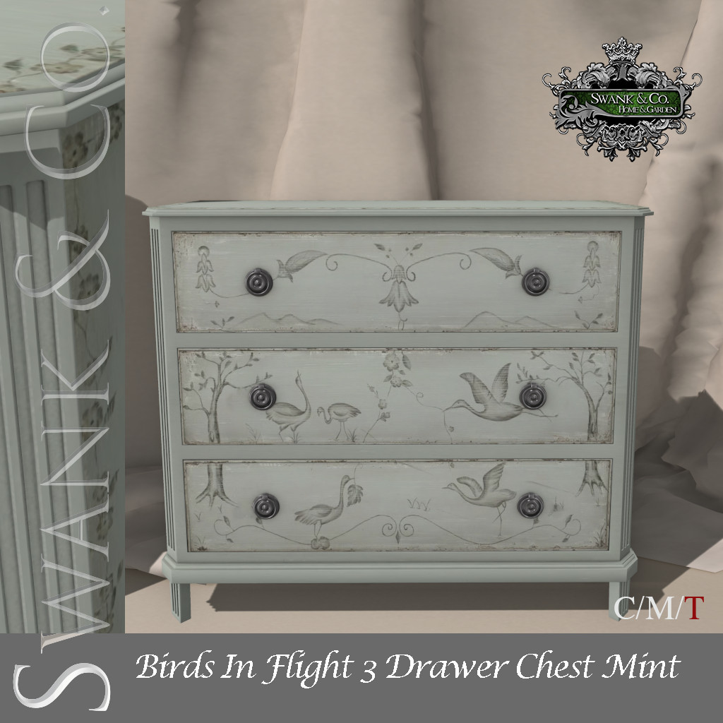 SWANK & Co. – Birds In Flight 3 Drawer Chest