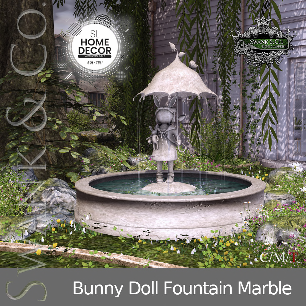 Swank Co. – The Bunny Doll Fountain Marble and the Fairy Fountain Marble