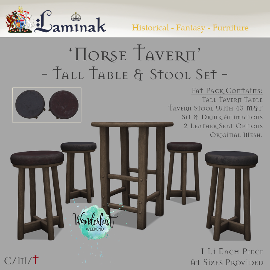 Laminak – Norse Tavern Tall Table & Stool Set