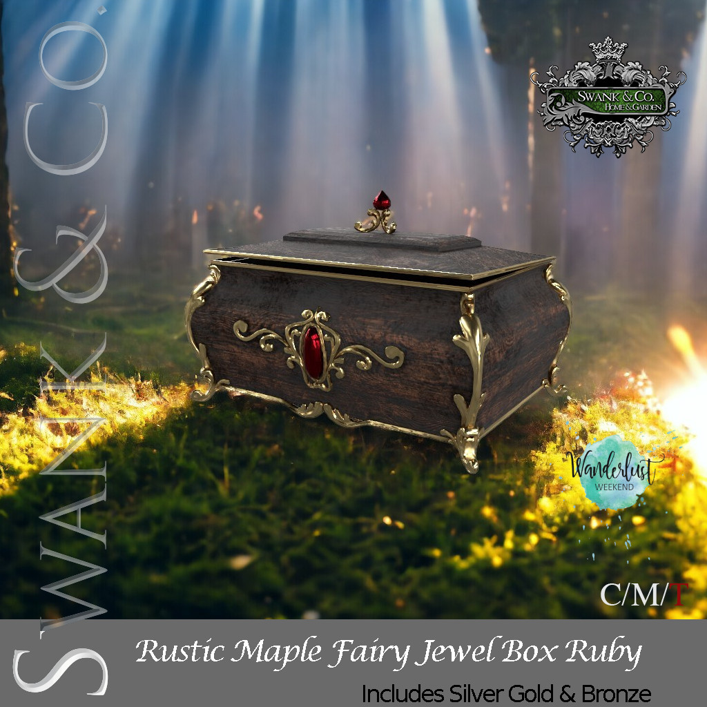 SWANK & Co. – Rustic Maple Fairy Jewel Box Ruby