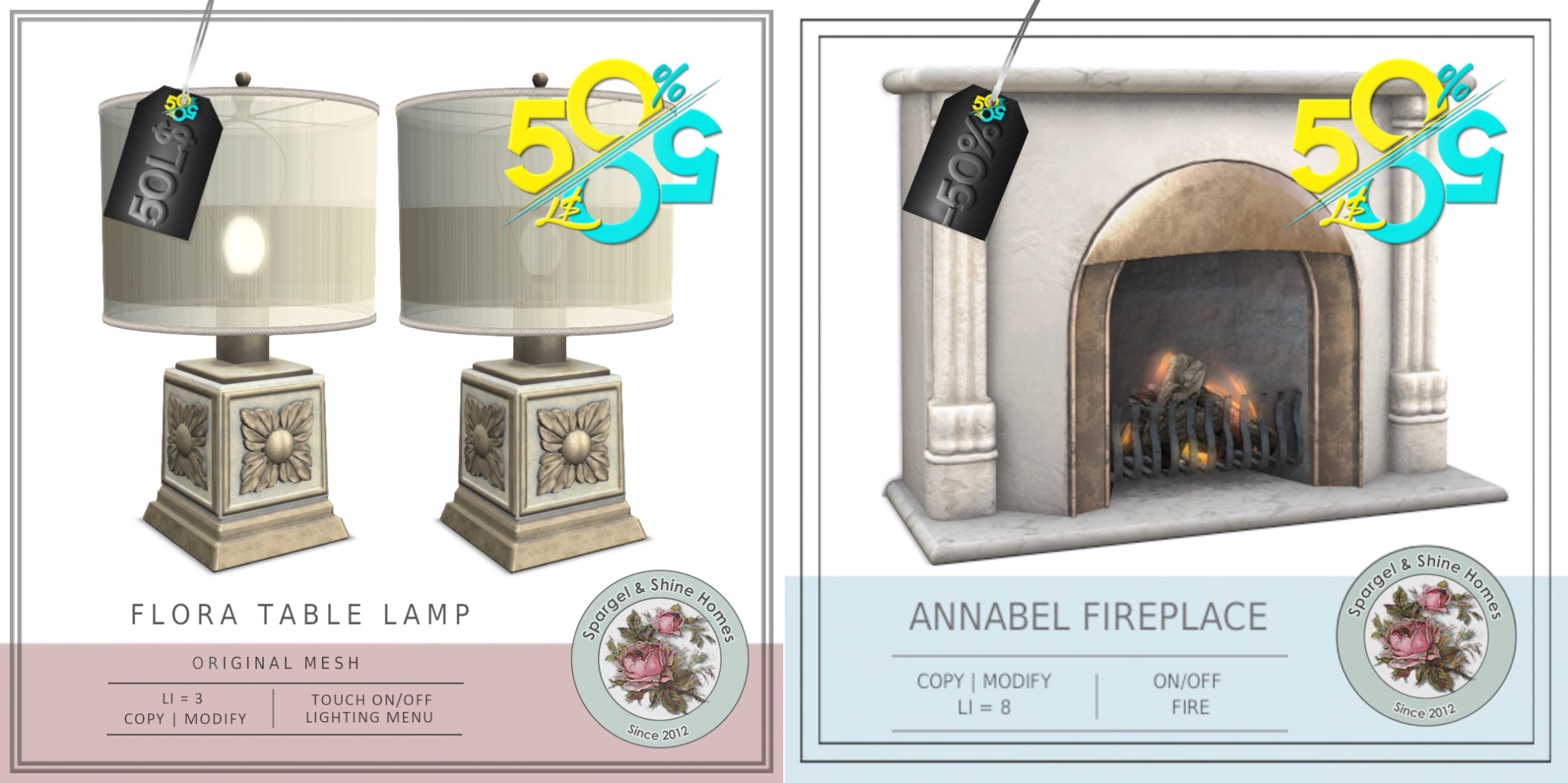 Spargel & Shine – Flora Table Lamp & Annabel Fireplace