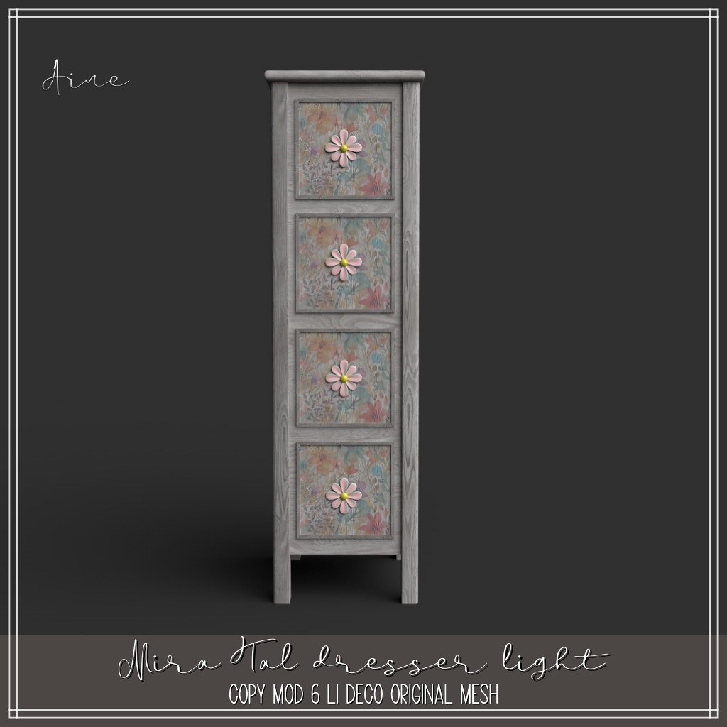 Aine – Mira Tall Dresser Light