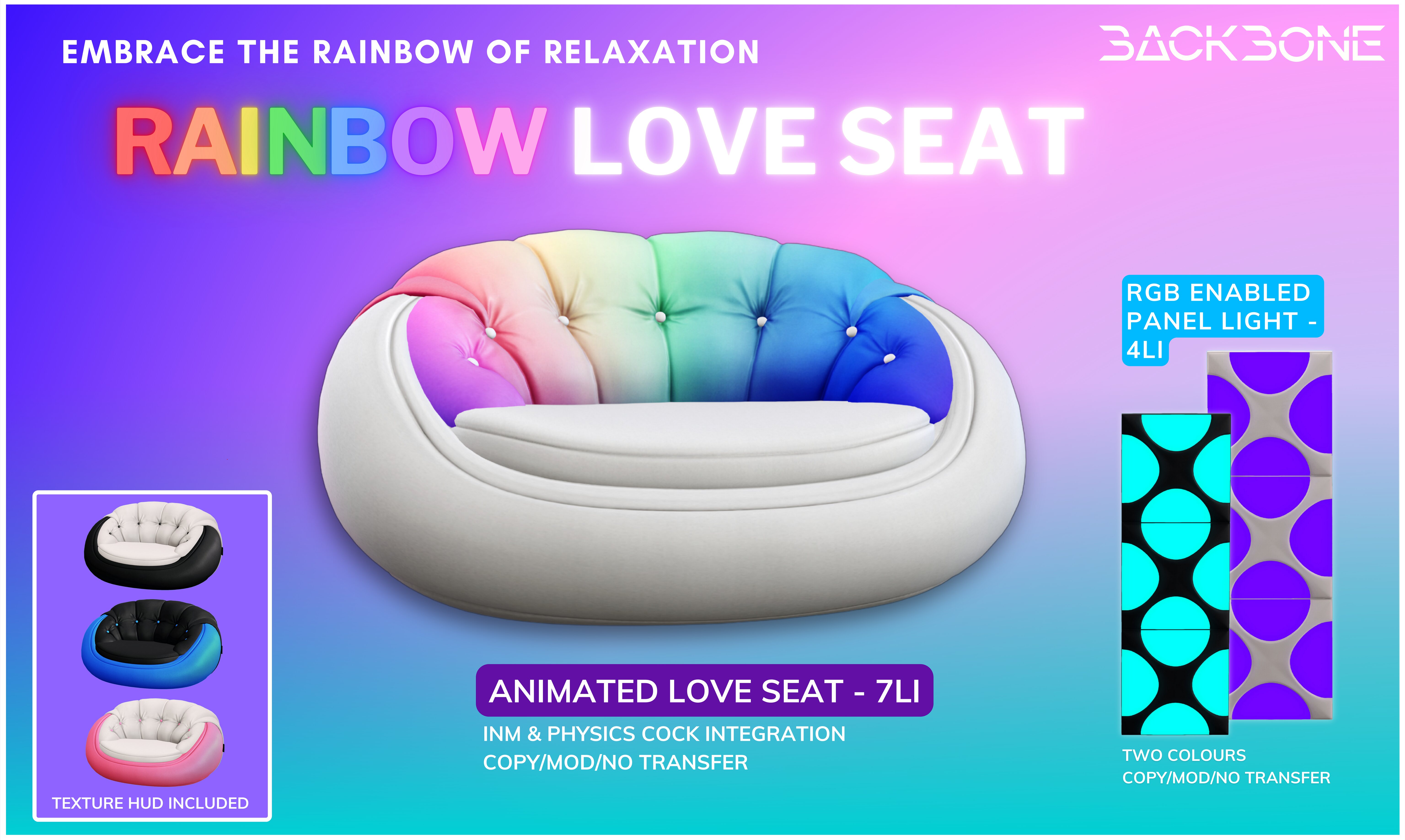 BackBone – Rainbow Love Seat