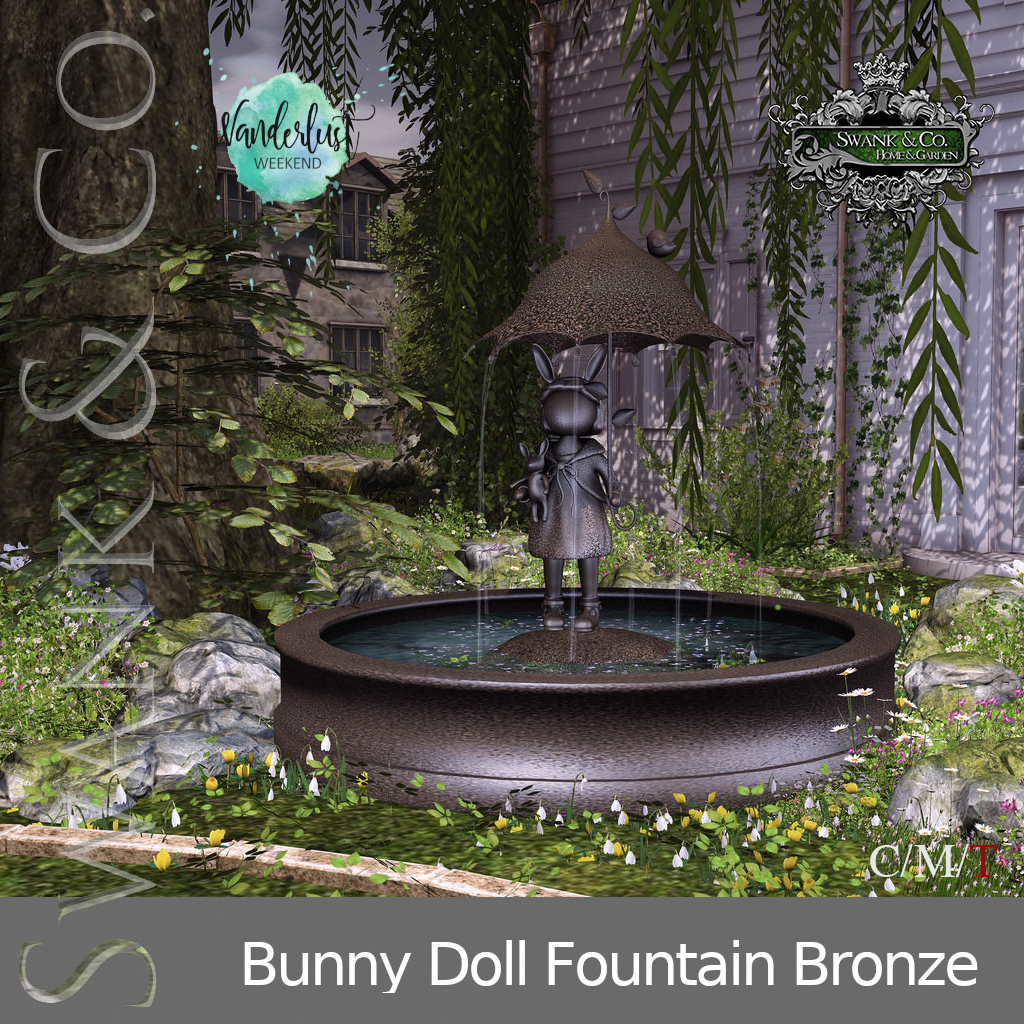 Swank & Co. – The Bunny Doll Fountain Bronze & Marble
