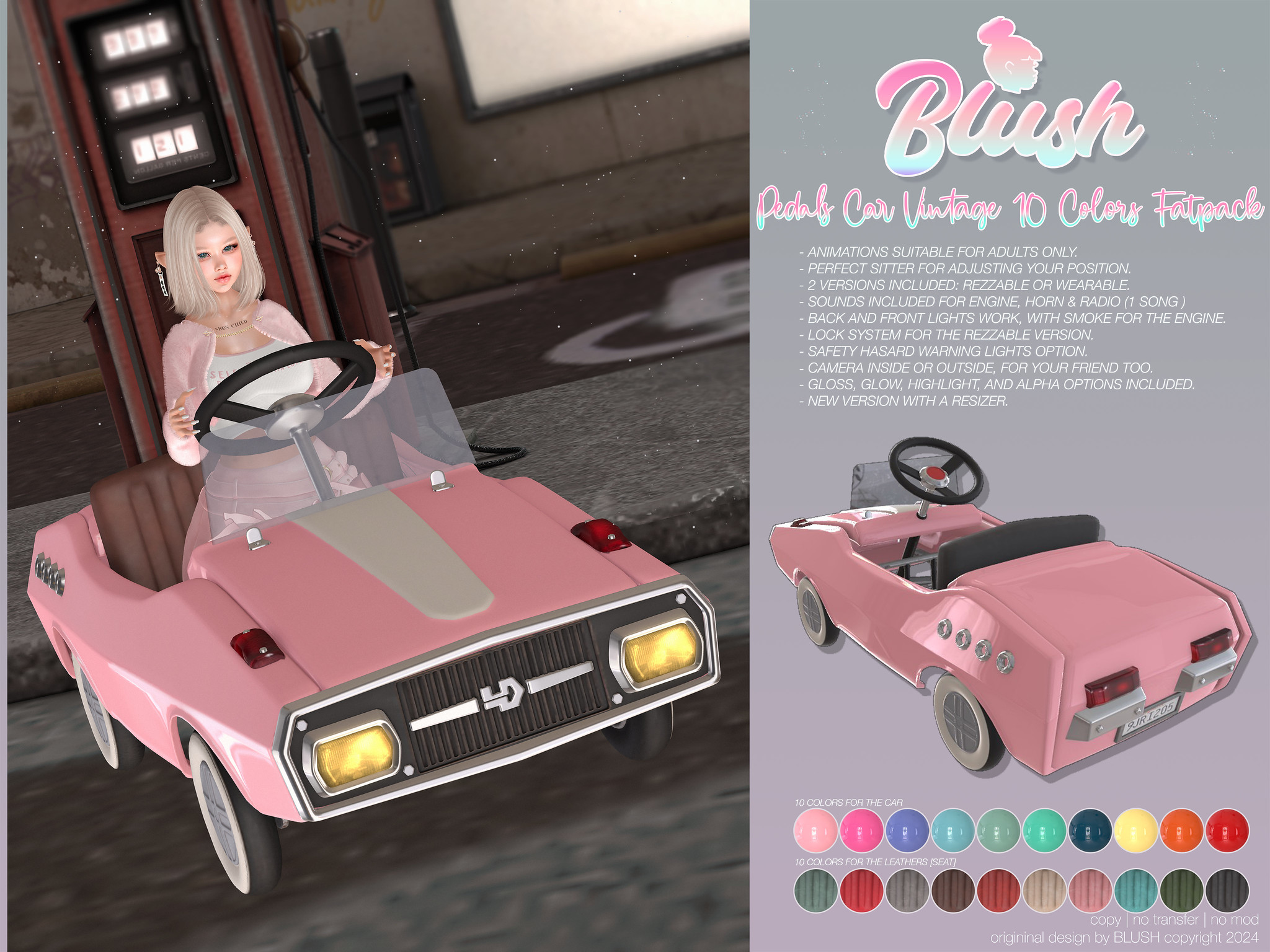 Blush –  Petals Car Vintage