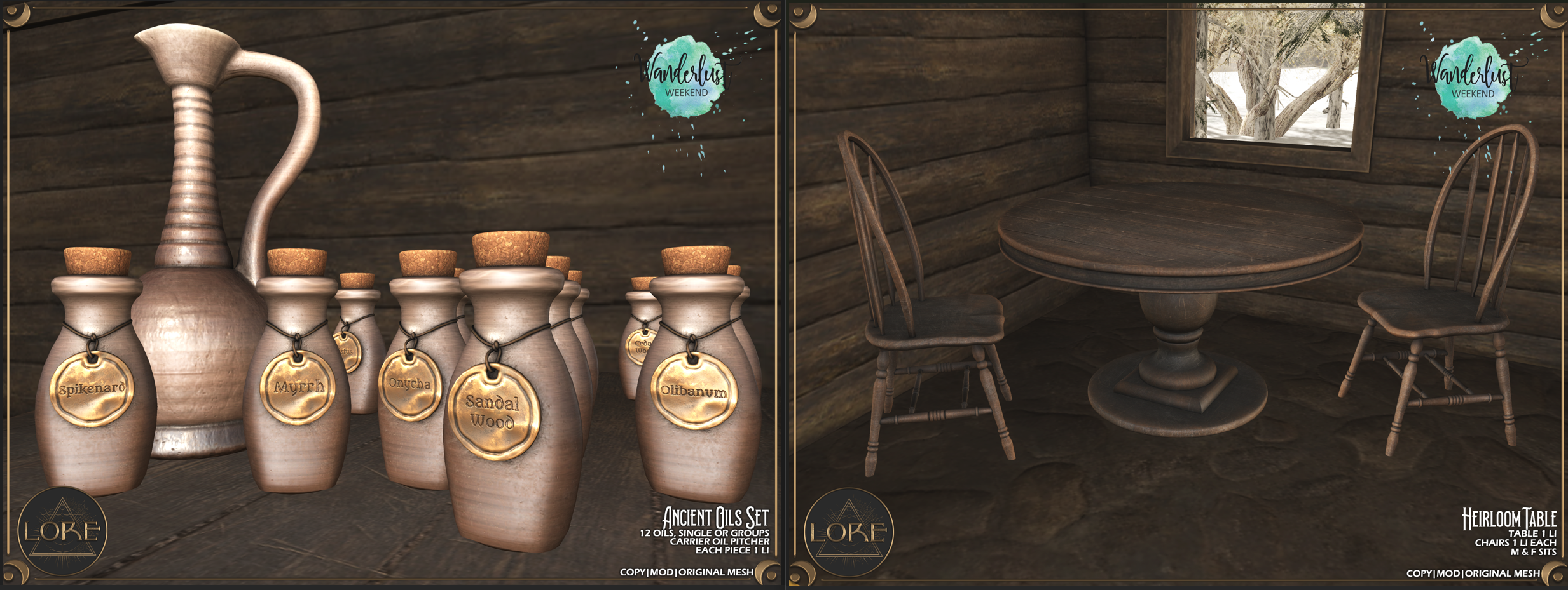 LORE – Heirloom Table & Oils Set