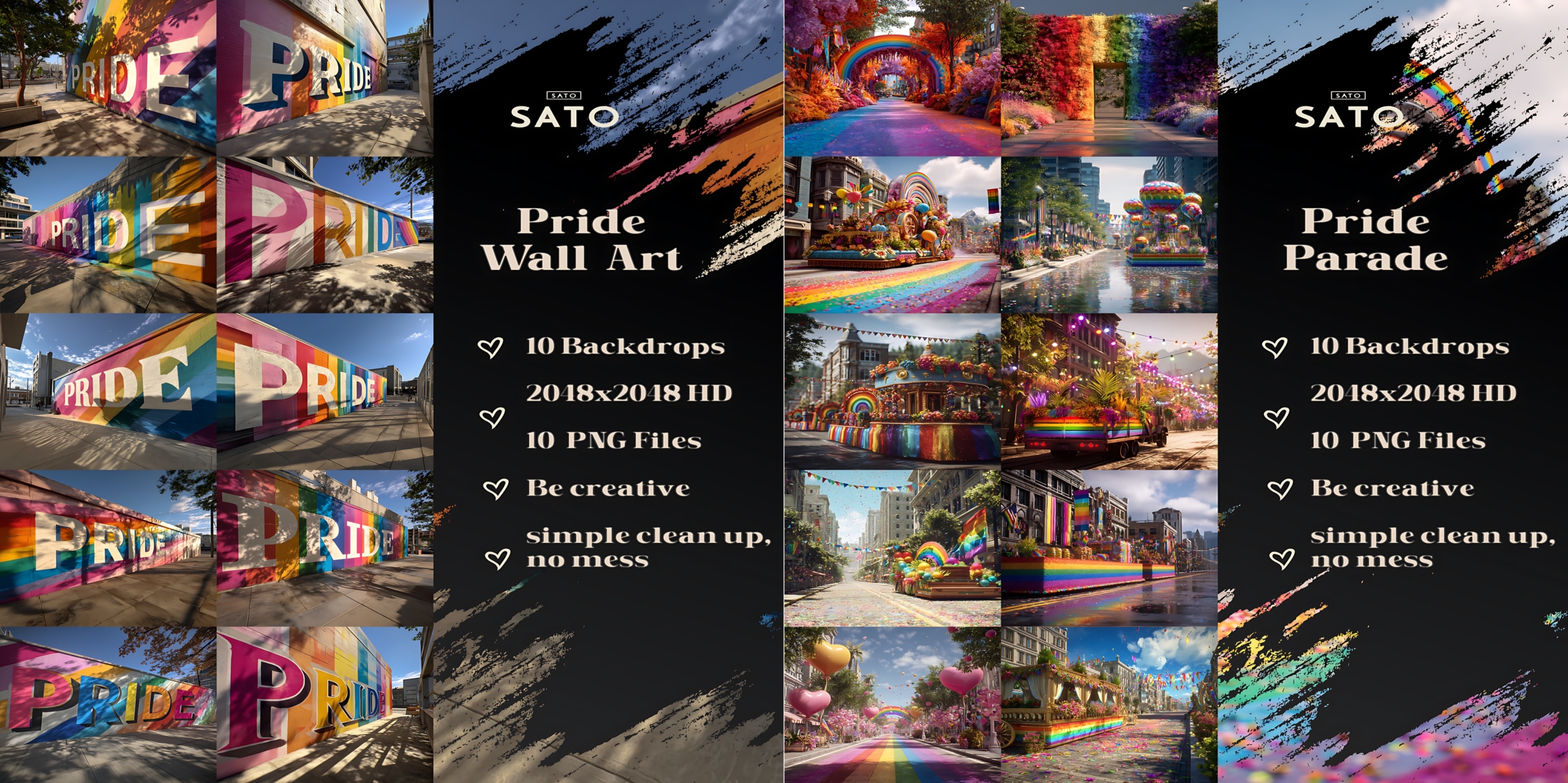 SATO – Pride Wall Art & Parade Backdrops
