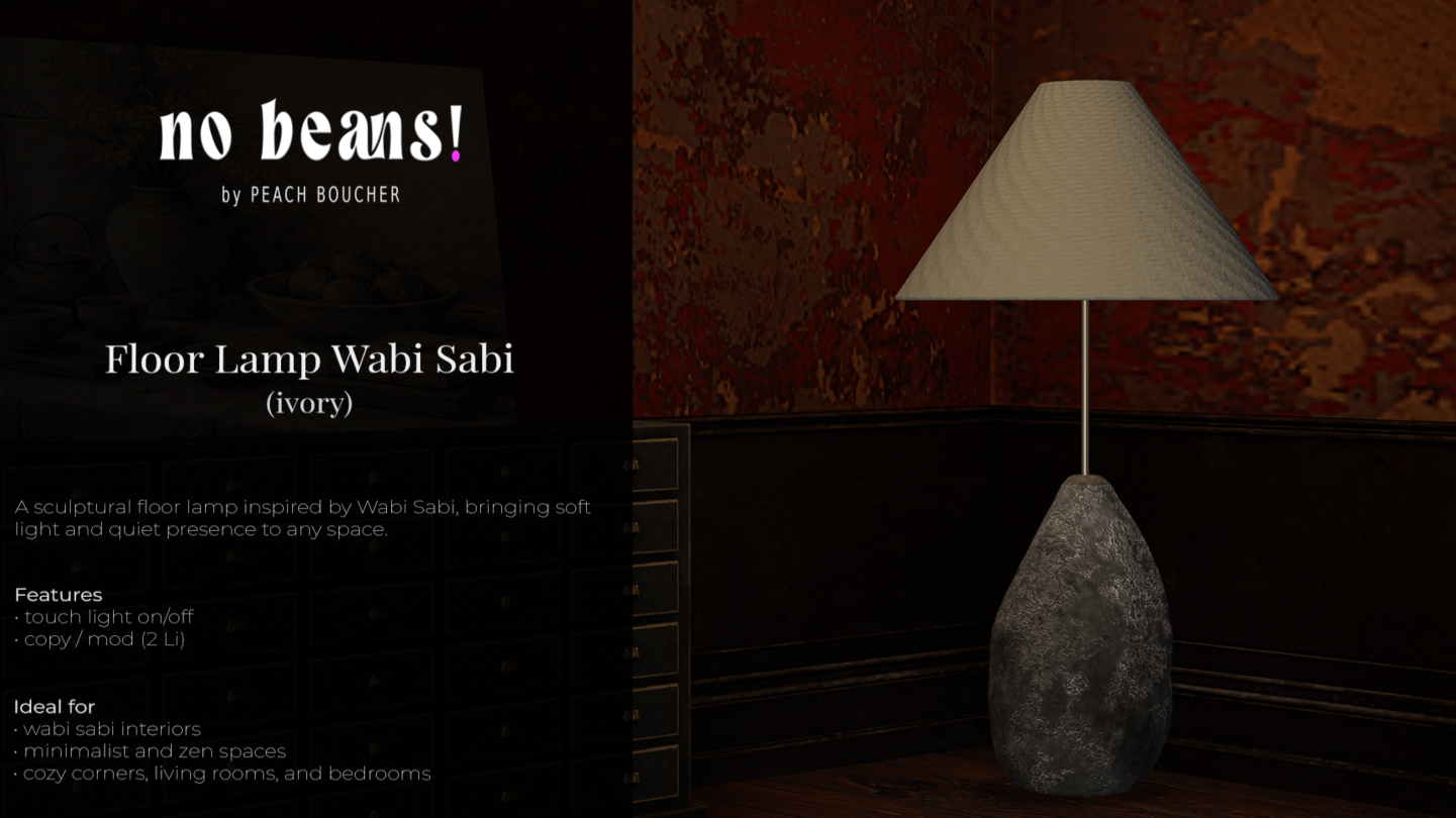 OUH LA LA Event – No Beans! – Floor Lamp Wabi Sabi